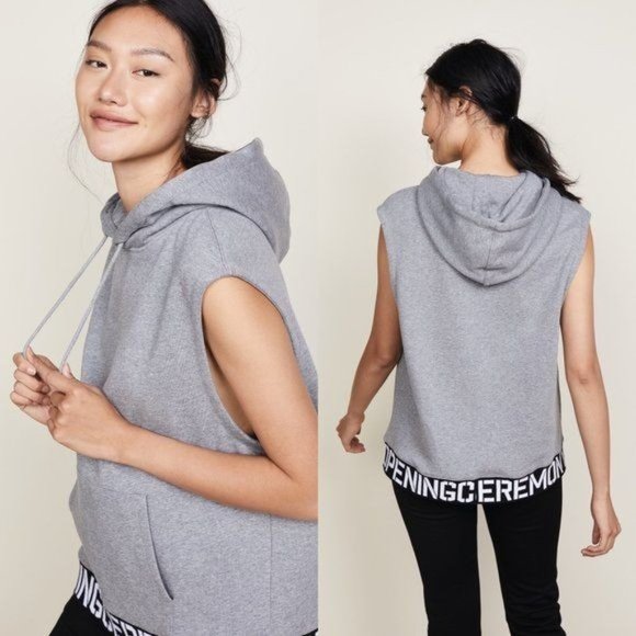 Opening Ceremony OC Elastic Logo Hoodie Vest Muscle Tank - Picture 3 of 9